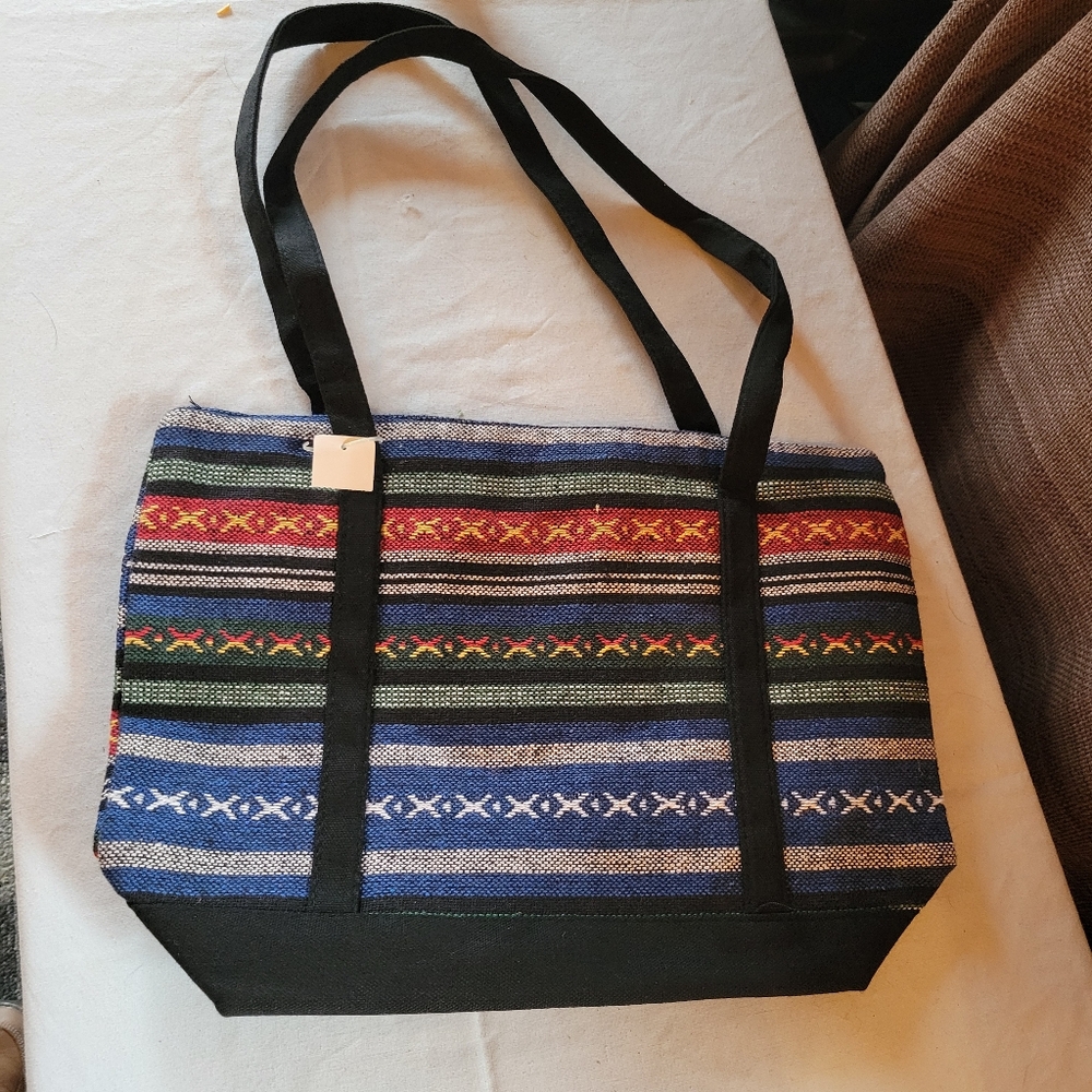 Multicolor Patterned Tote Bag